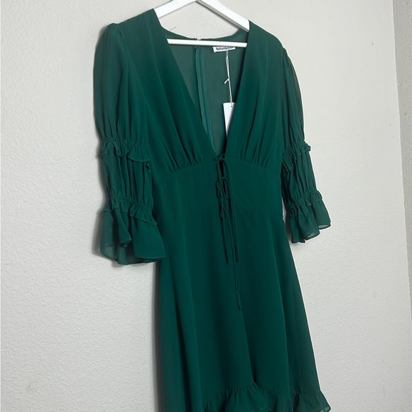 NWT Reformation Laurelei Emerald Mini Dress - Picture 6 of 13